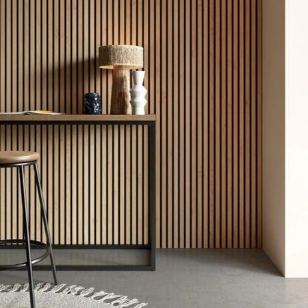 Acoustic slats wall panel - sample - DecorMania.eu