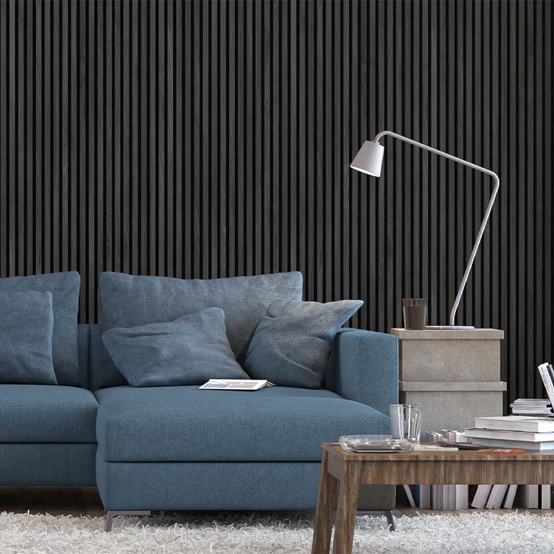 Charcoal Acoustic SlatsWall Panel 280 x 60 - DecorMania.eu