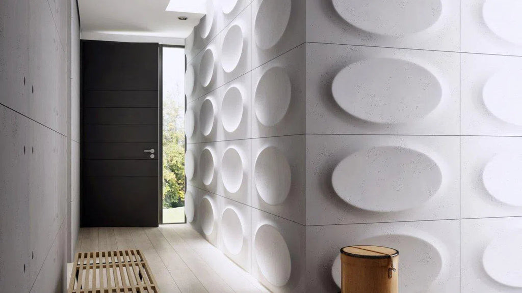 Concrete 3D Wall Panel OVAL - DecorMania.eu