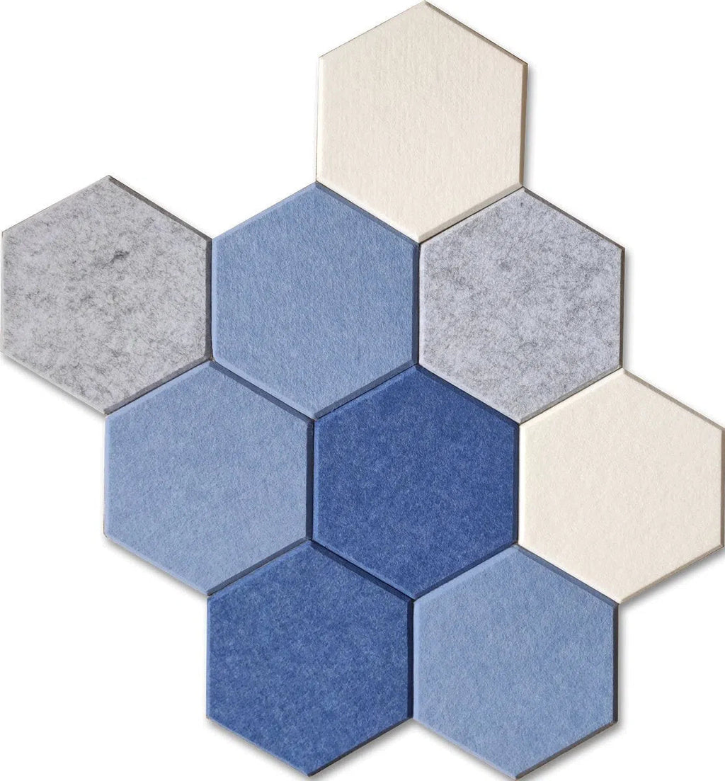 HEXA Felt 3D Panel - BLUE 3pcs. - DecorMania.eu