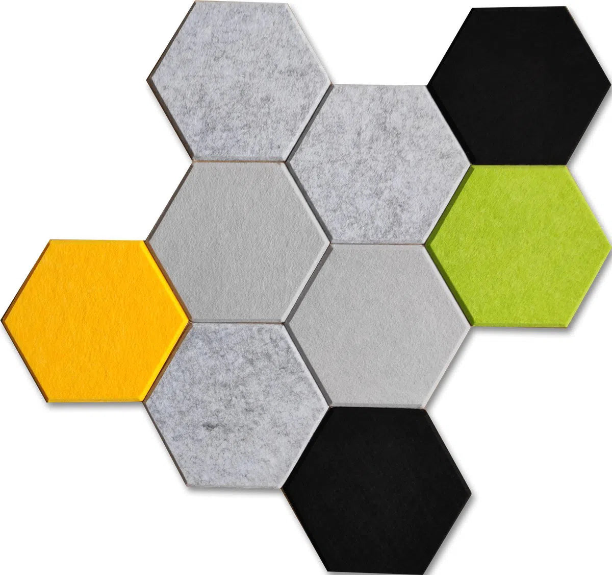 HEXA Felt 3D Panel - GREEN 3pcs. - DecorMania.eu