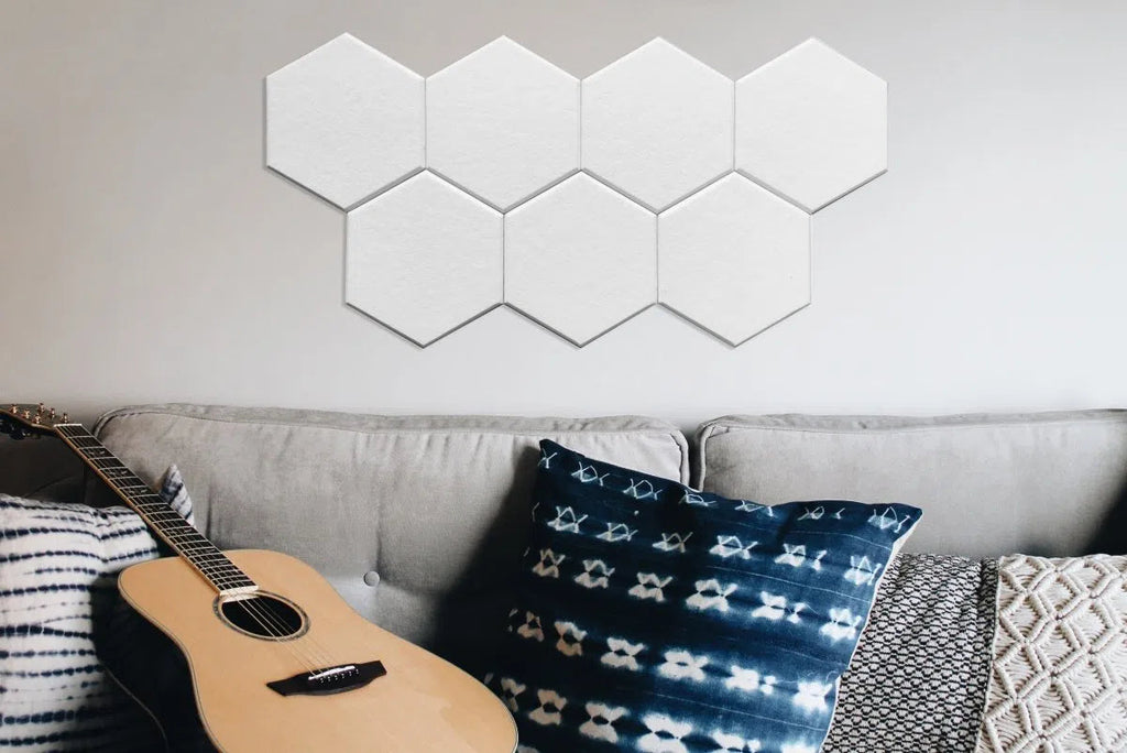 HEXA Felt 3D Panel - WHITE 3pcs. - DecorMania.eu