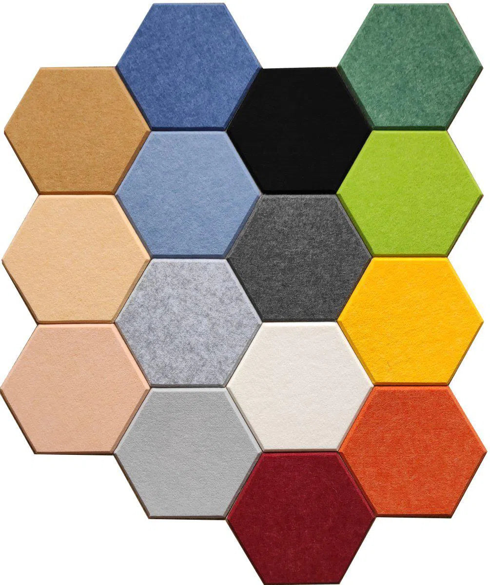 HEXA Felt 3D Panel - YELLOW 3pcs. - DecorMania.eu