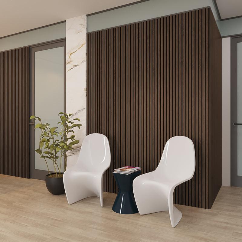 Smoked Oak Acoustic Slats Wall Panel 280 x 60 - DecorMania.eu