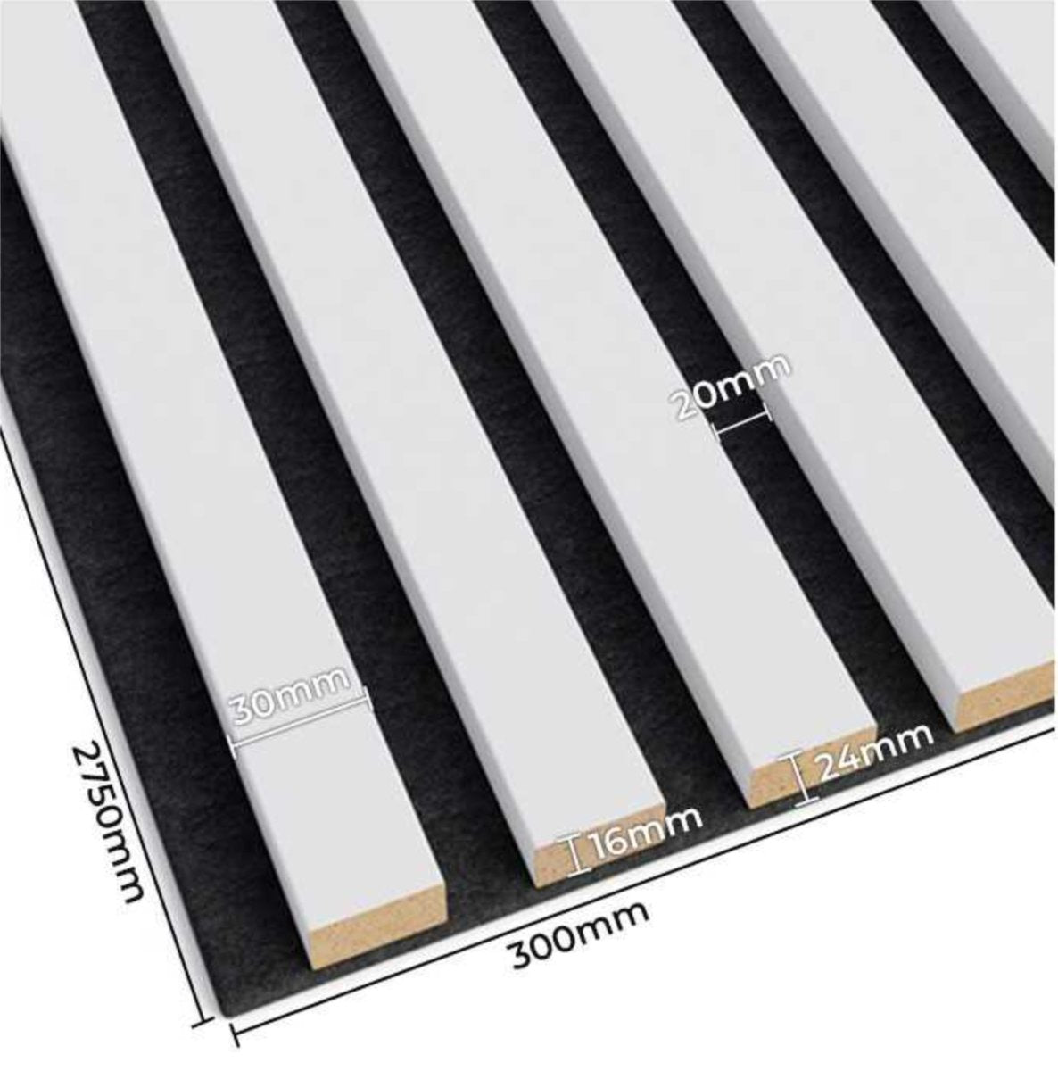 Panel Acústico/ Placa Acústica Liso Color Blanco 50x50 3,5cm
