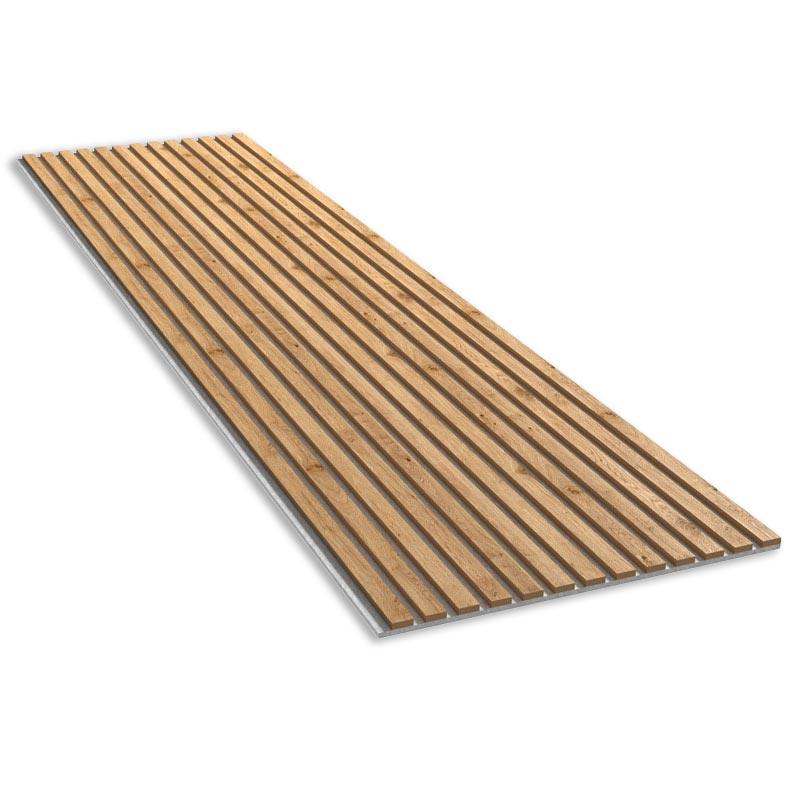Paneles acústicos de madera maciza 2600 x 400 mm roble natural - Tabacco, Akustikpaneele Massivholz, Paneles acusticos, Revestimiento de paredes y  fachadas